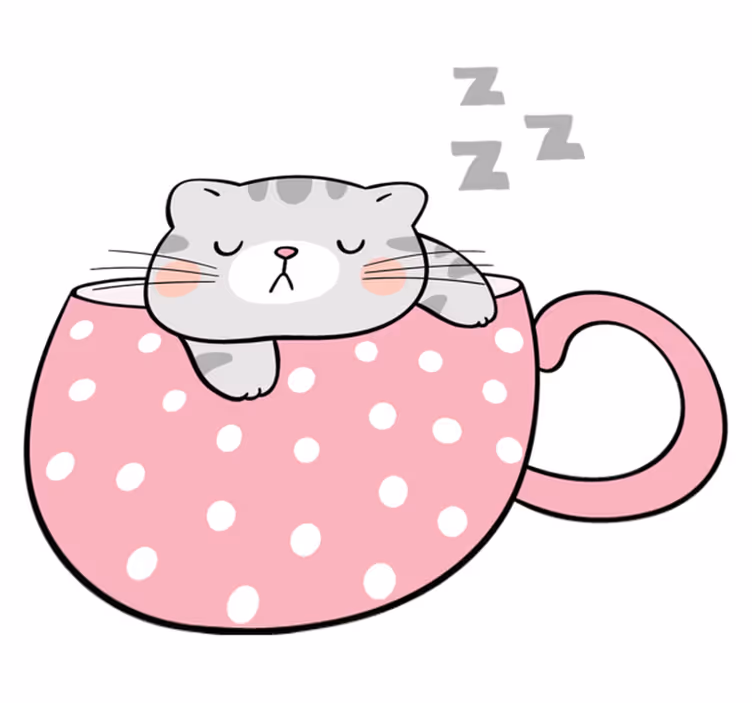 Tapis vinyle animal chat endormi cup - TenStickers