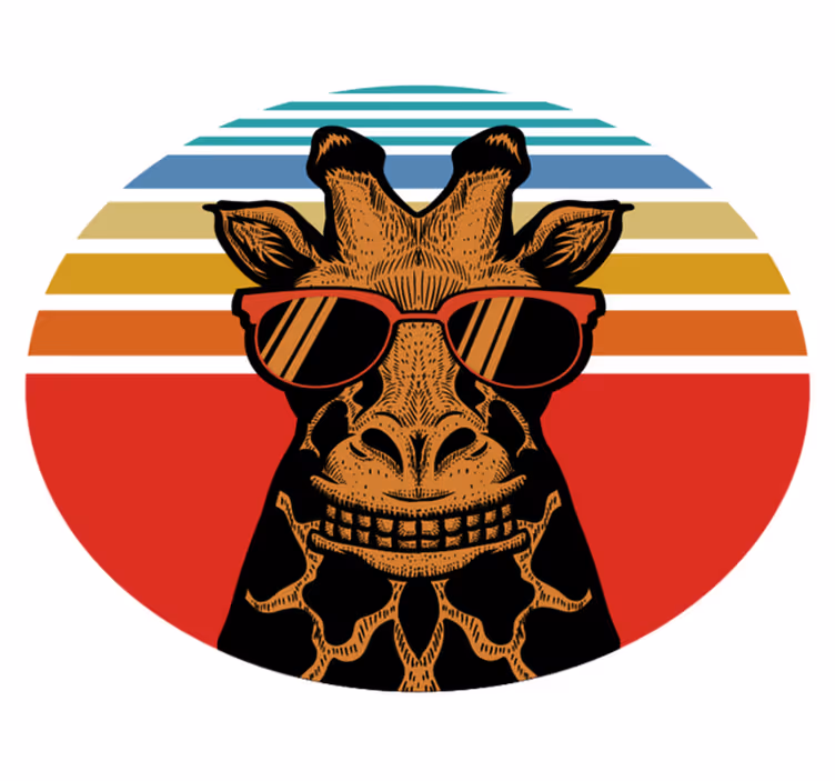 Tapis vinyle animal girafe aux lunettes de soleil - TenStickers