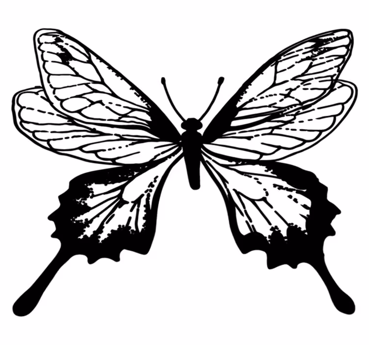 Tapis vinyle animal contour de papillon élégant - TenStickers