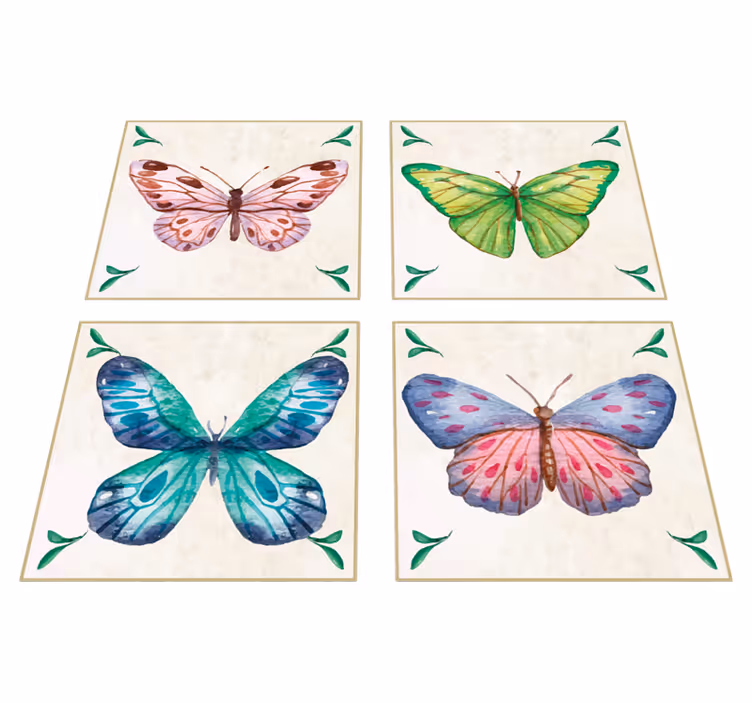 Tapis vinyle animal designs de papillons éclatants - TenStickers