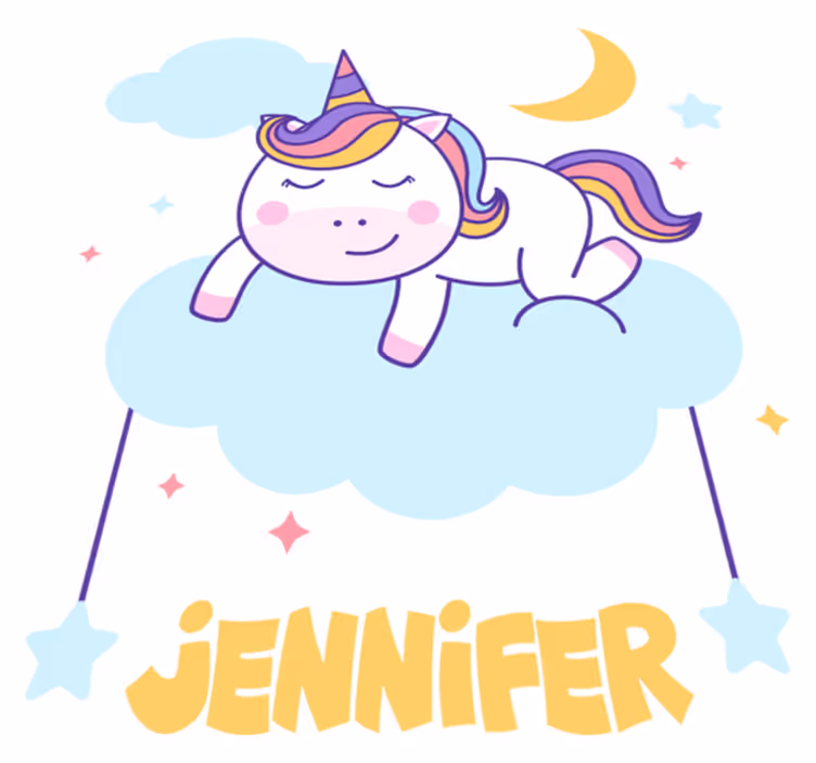 Tapis vinyle animal licorne personnalisée arc-en-ciel - TenStickers