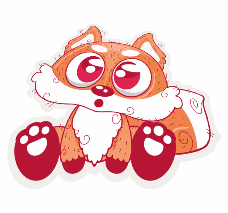 Tapis vinyle animal renard mignon anime - TenStickers