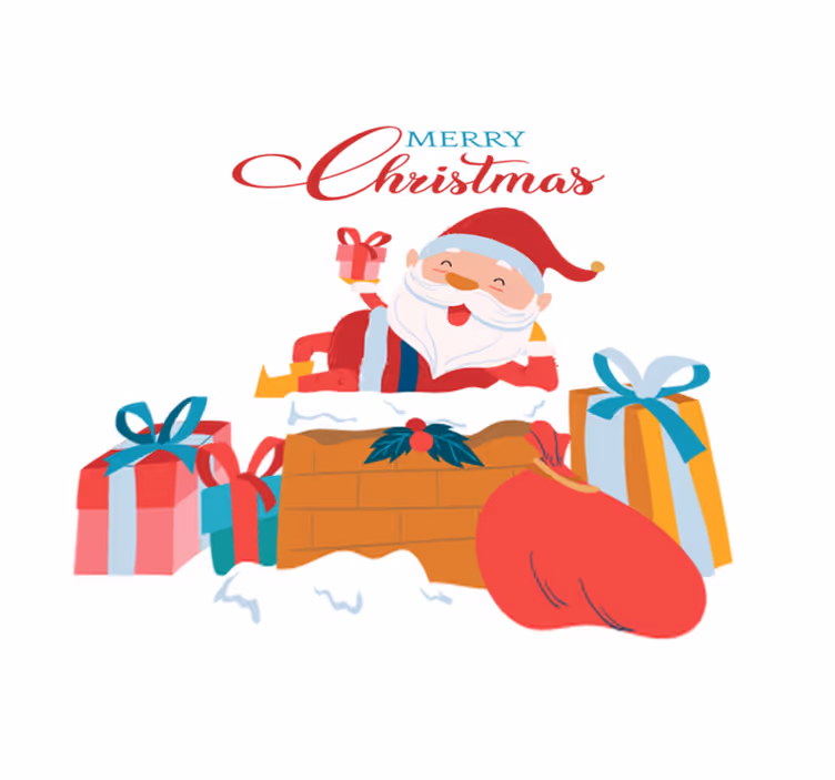 Tapis vinyle noël joyeux noël avec le père noël - TenStickers