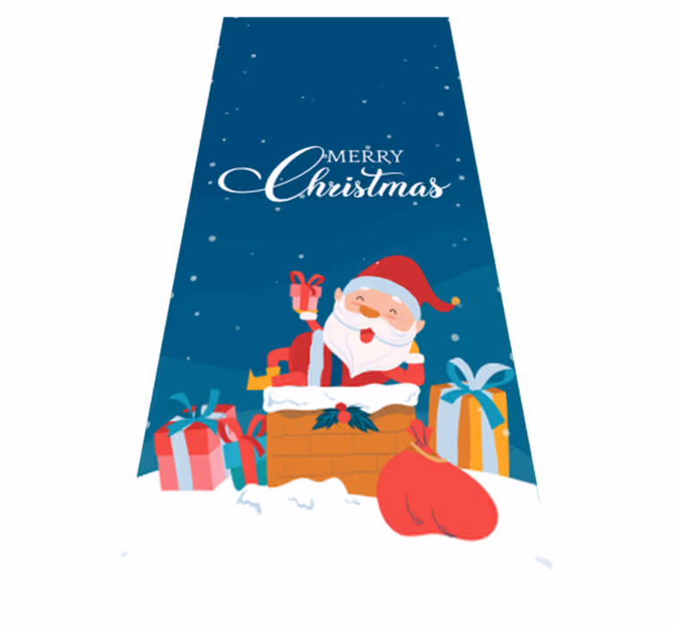 Tapis vinyle noël joyeux noël avec le père noël - TenStickers