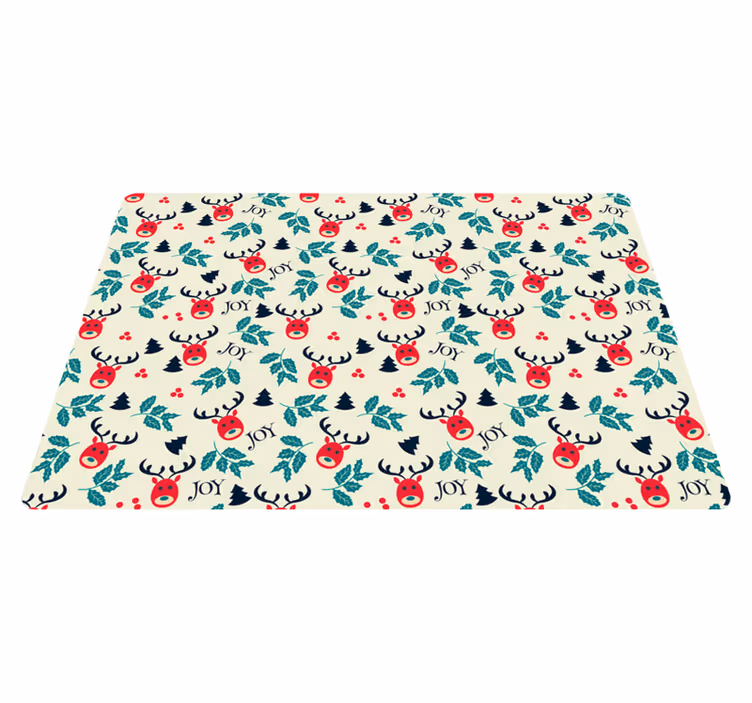 Tapis vinyle noël joie et renne portable - TenStickers