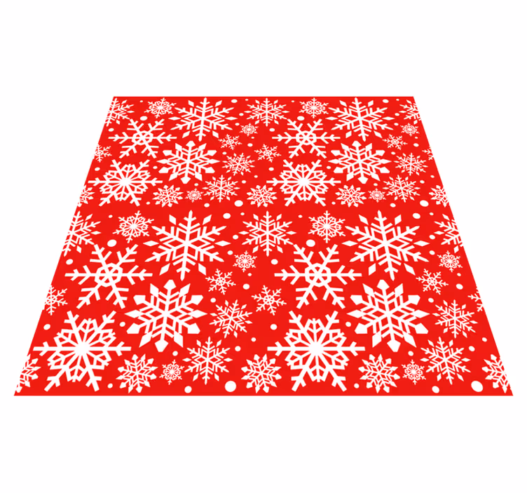 Tapis vinyle noël flocons rouges pour meubles - TenStickers