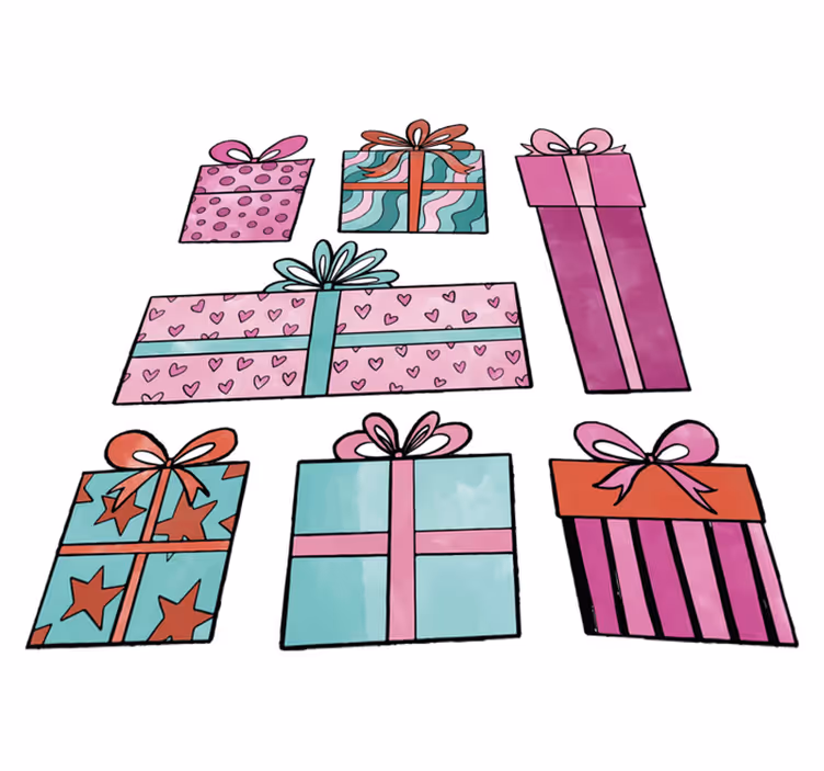 Tapis vinyle noël ensemble cadeau de noël - TenStickers