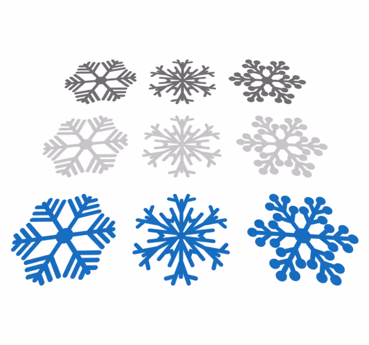 Tapis vinyle noël flocons gris et bleus - TenStickers