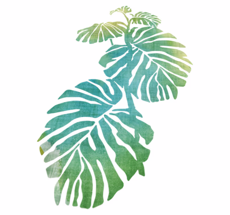 Tapis vinyle plantes aquarelle côte d'adam - TenStickers