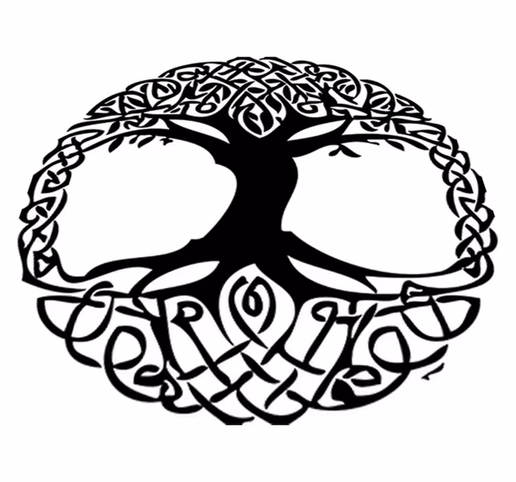 Tapis vinyle plantes arbre noir celta - TenStickers
