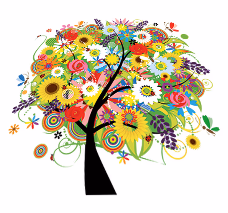 Tapis vinyle plantes arbre d'été - TenStickers