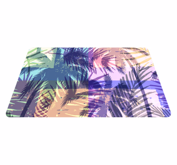 Tapis vinyle plantes motif palmiers rétro - TenStickers