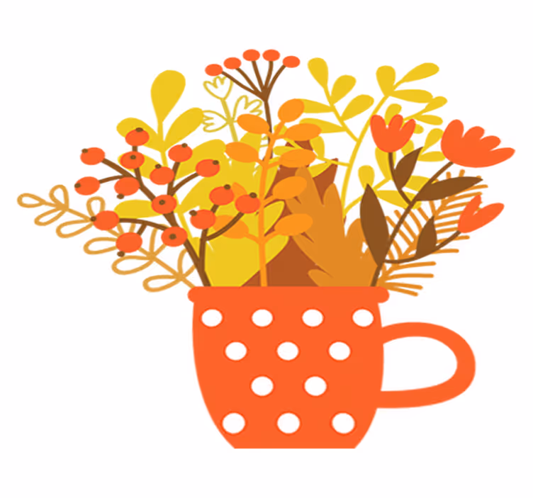 Tapis vinyle plantes pot d'automne - TenStickers