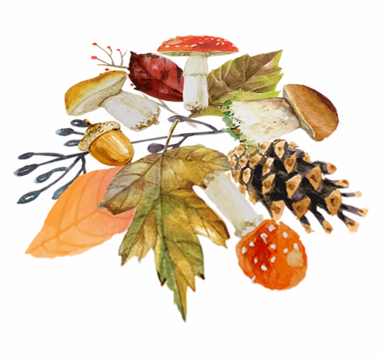 Tapis vinyle plantes éléments d'automne - TenStickers