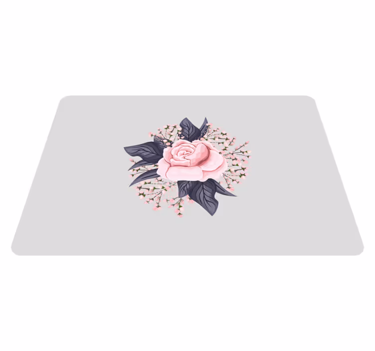 Tapis vinyle plantes design floral incroyable rose - TenStickers