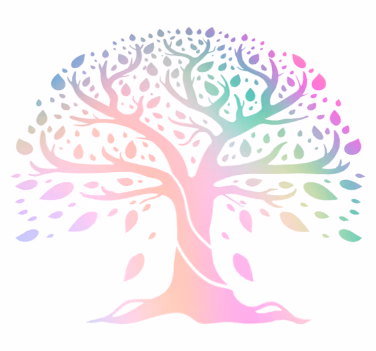 Tapis vinyle plantes arbre de vie couleurs arc-en-ciel - TenStickers