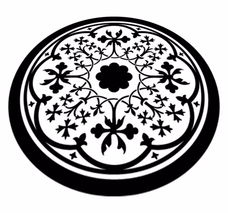 Tapis vinyle plantes rosace gothique - TenStickers