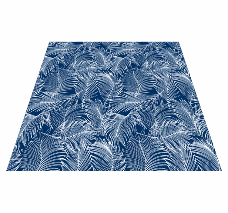 Tapis vinyle plantes feuilles bleues élégantes - TenStickers