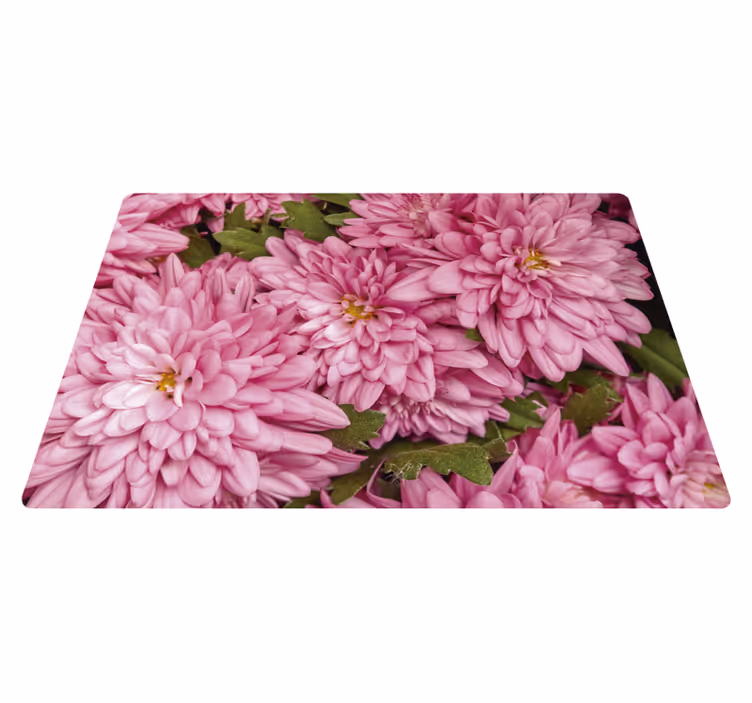 Tapis vinyle plantes fleurs roses printanières - TenStickers