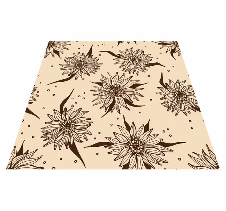 Tapis vinyle plantes tournesol ancien - TenStickers