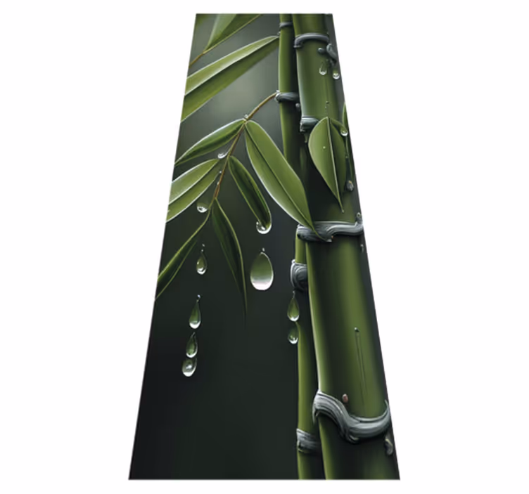 Tapis vinyle plantes bambou avec gouttes - TenStickers