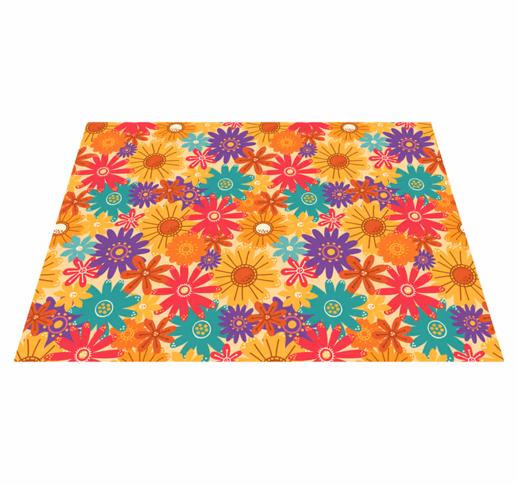 Tapis vinyle plantes un lot de fleurs - TenStickers