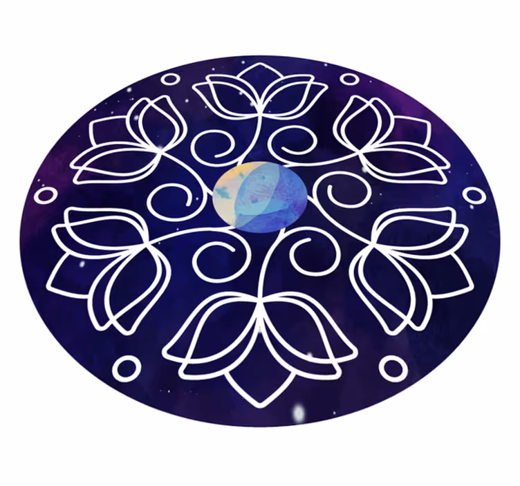 Tapis vinyle plantes design motif lotus - TenStickers