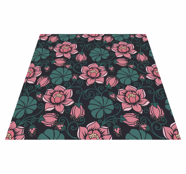 Tapis vinyle plantes vignes fleuries - TenStickers