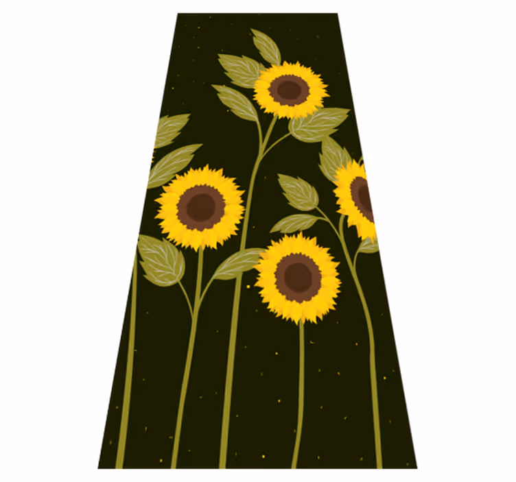 Tapis vinyle plantes champ de tournesols - TenStickers