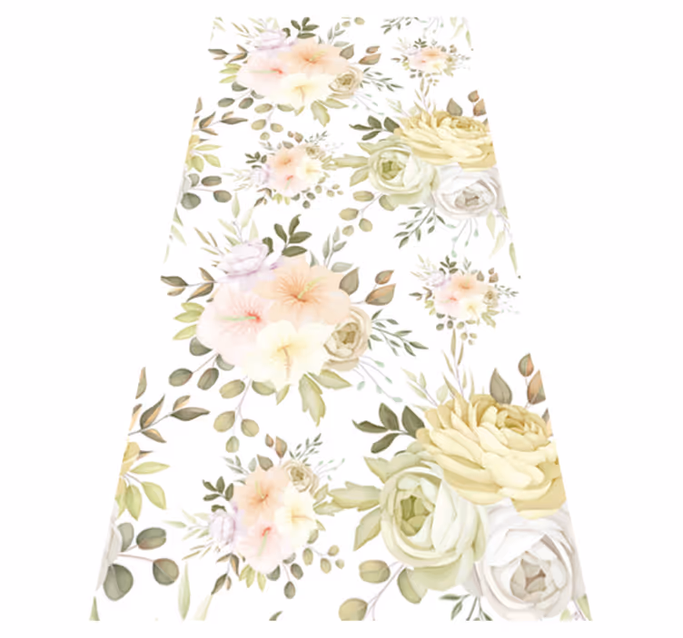 Tapis vinyle plantes motif floral élégant - TenStickers