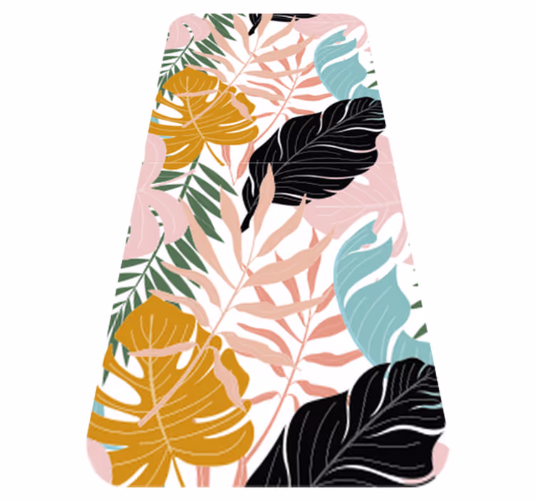 Tapis vinyle plantes motif floral abstrait coloré - TenStickers