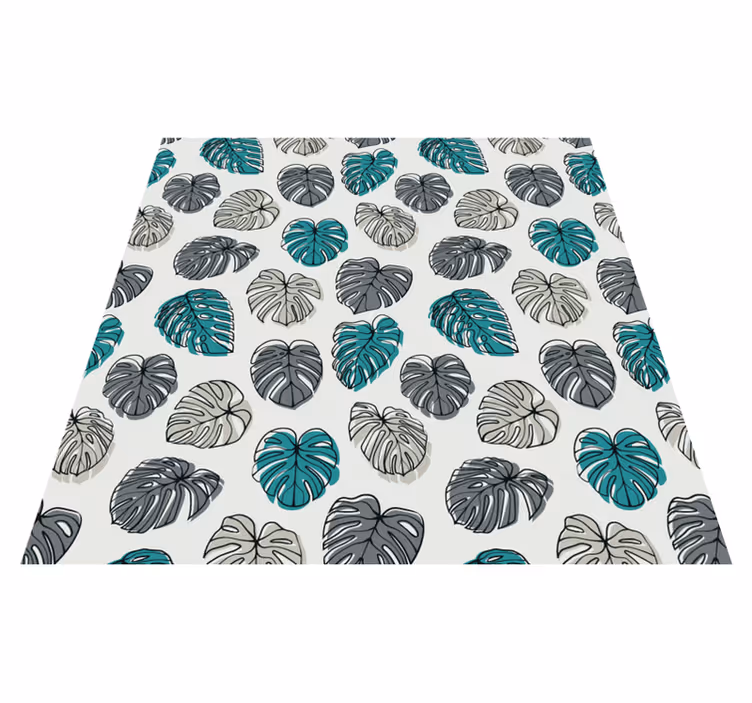 Tapis vinyle plantes feuilles tropicales abstraites - TenStickers