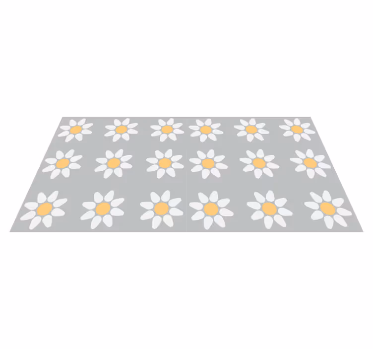 Tapis vinyle plantes motif marguerite - TenStickers