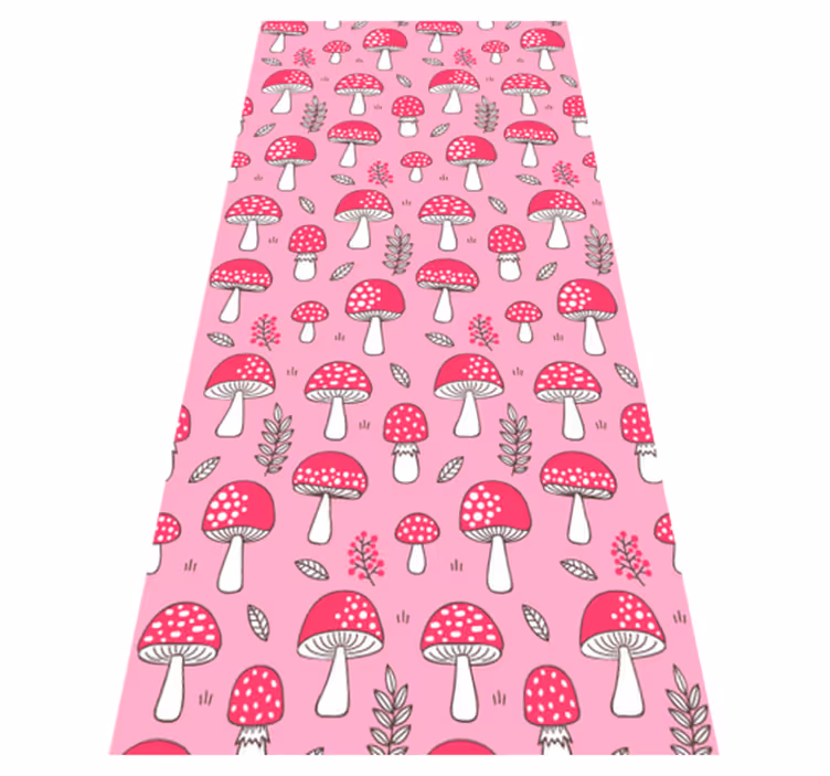 Tapis vinyle plantes champignons roses classiques - TenStickers