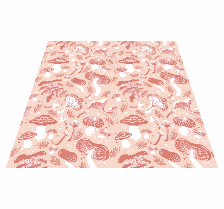 Tapis vinyle plantes champignons de forêt - TenStickers