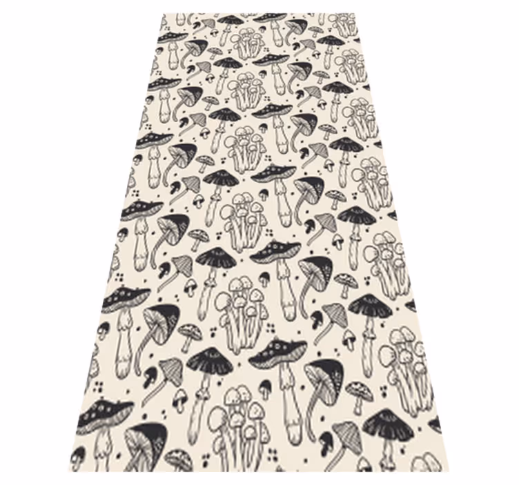 Tapis vinyle plantes motif champignons dessinés - TenStickers