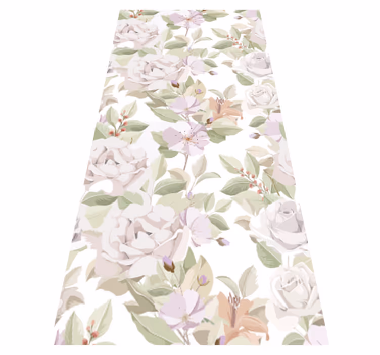Tapis vinyle plantes motif floral élégant sans couture - TenStickers
