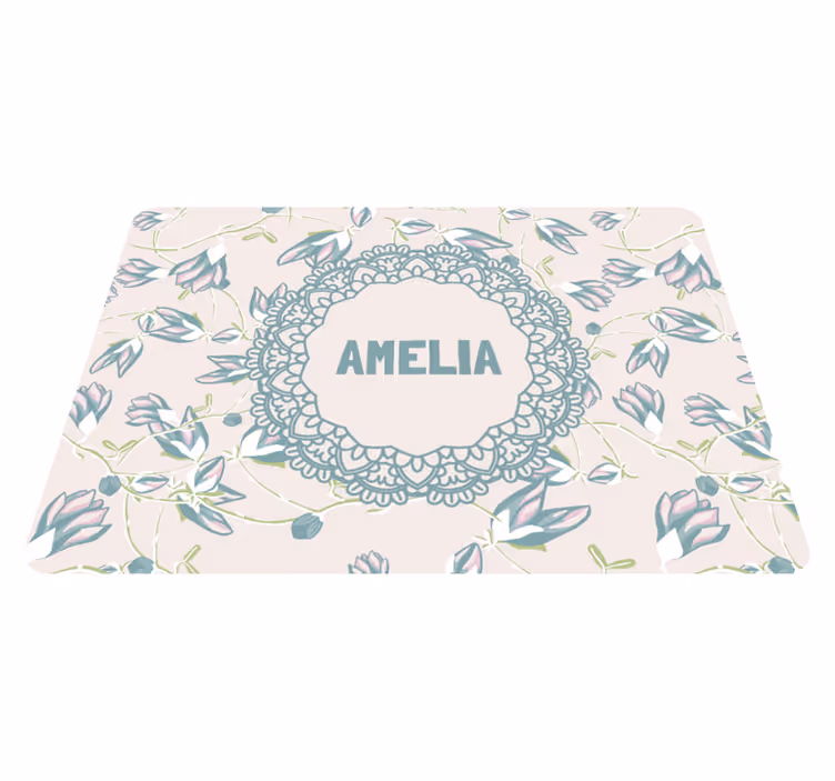 Tapis vinyle plantes feuilles et nom - TenStickers
