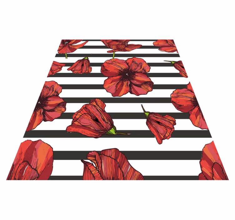Tapis vinyle plantes coquelicots polonais - TenStickers