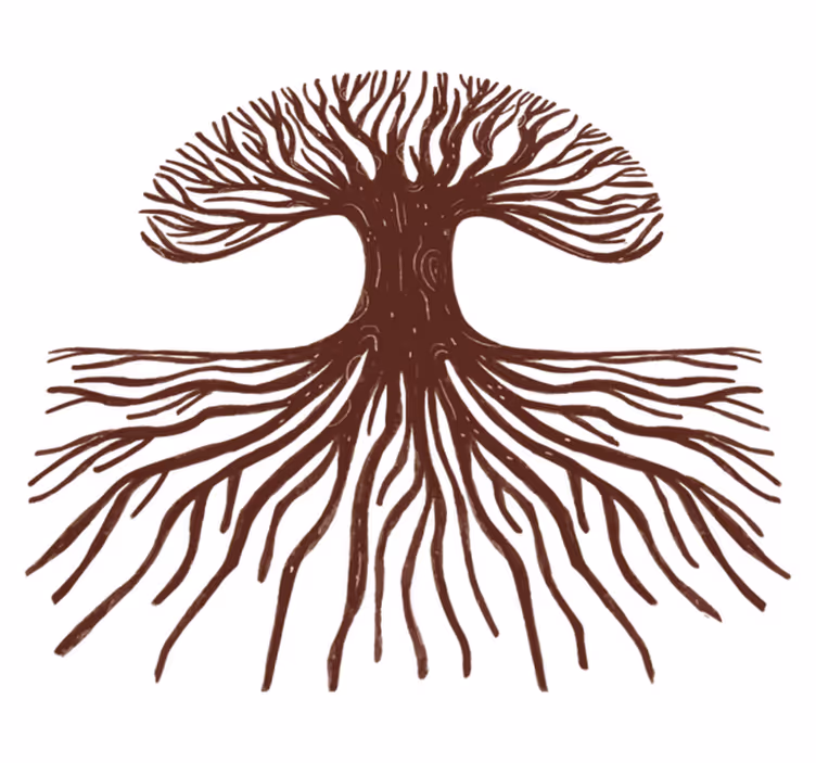 Tapis vinyle plantes arbre de vie aux longues racines - TenStickers
