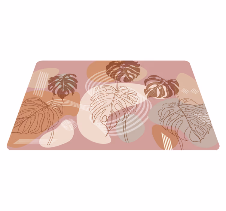 Tapis vinyle plantes dessin continu de feuilles - TenStickers