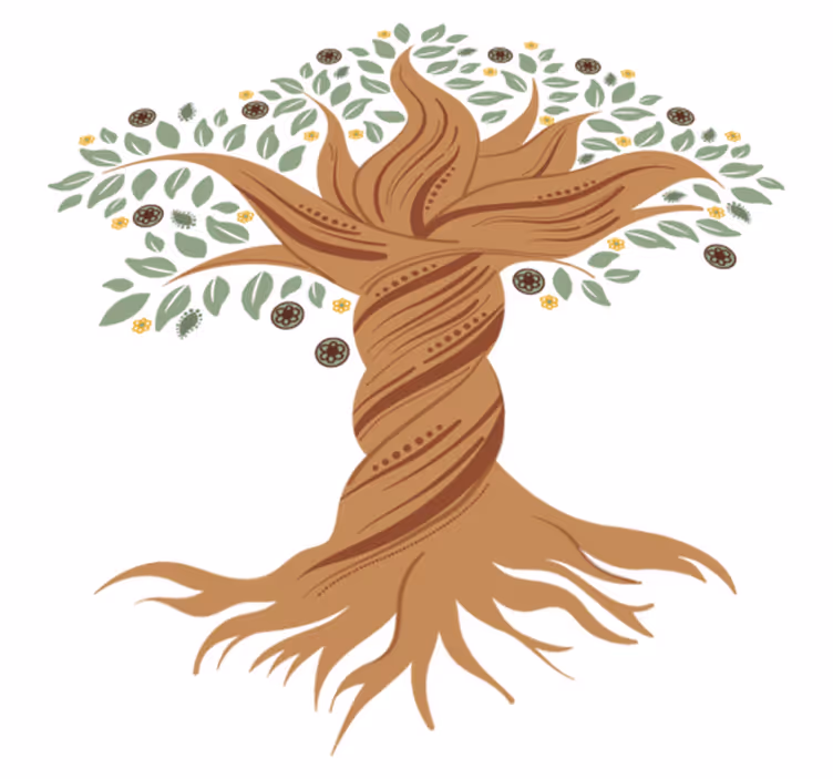 Tapis vinyle plantes arbre de vie tordu - TenStickers