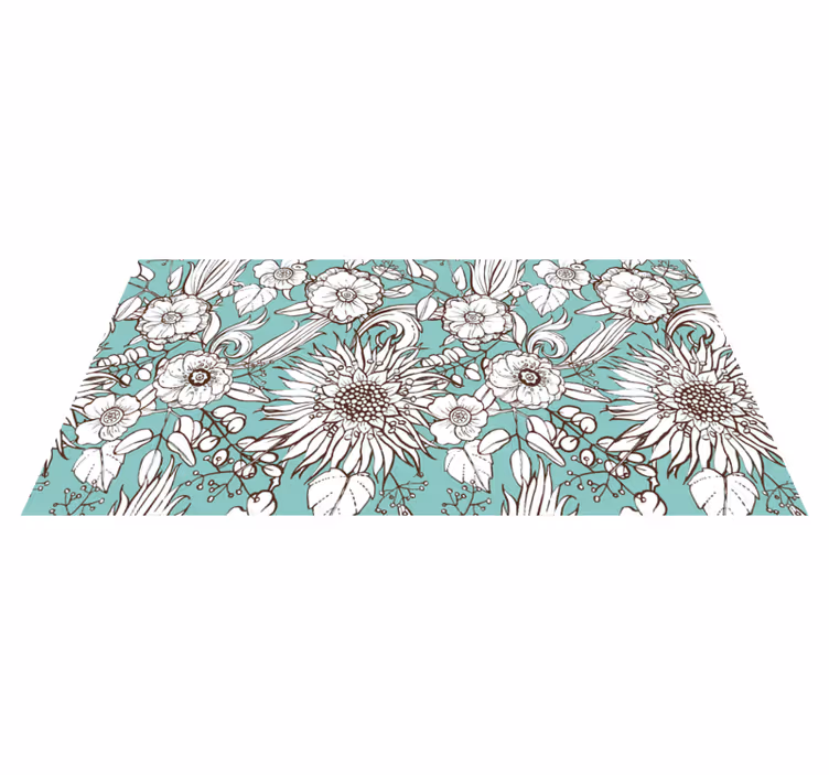 Tapis vinyle plantes motif tournesols - TenStickers