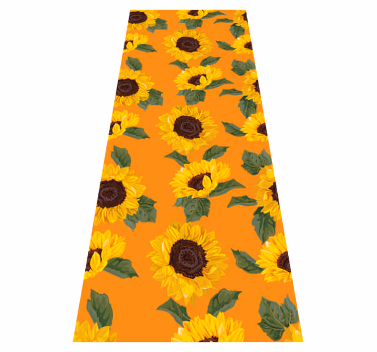 Tapis vinyle plantes tournesol orange - TenStickers