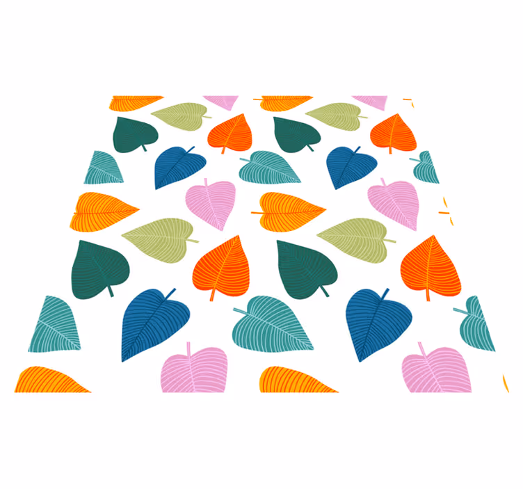 Tapis vinyle plantes feuilles colorées originales - TenStickers