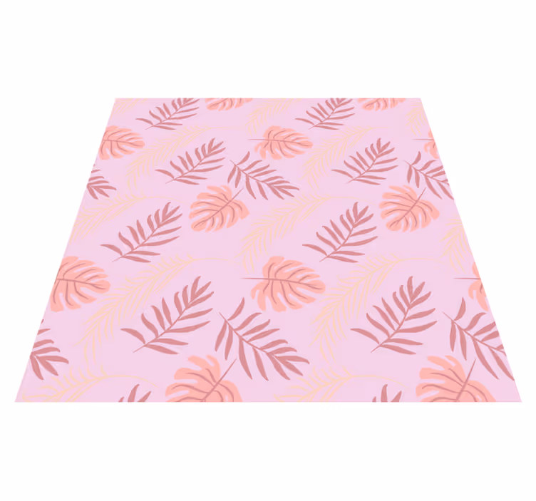 Tapis vinyle plantes design de feuilles tropicales roses - TenStickers