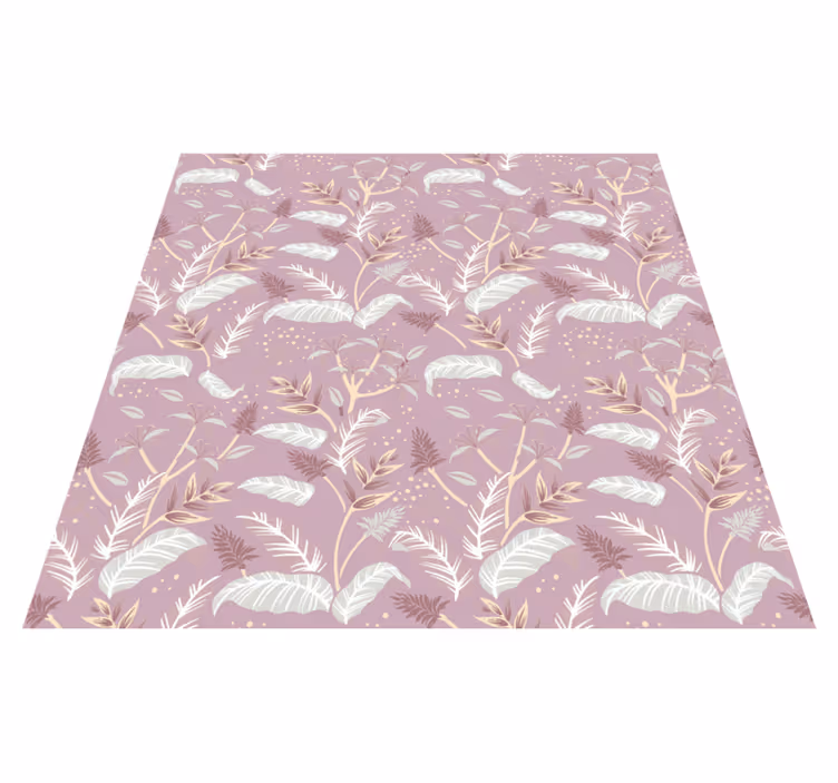 Tapis vinyle plantes design de feuilles tropicales roses - TenStickers