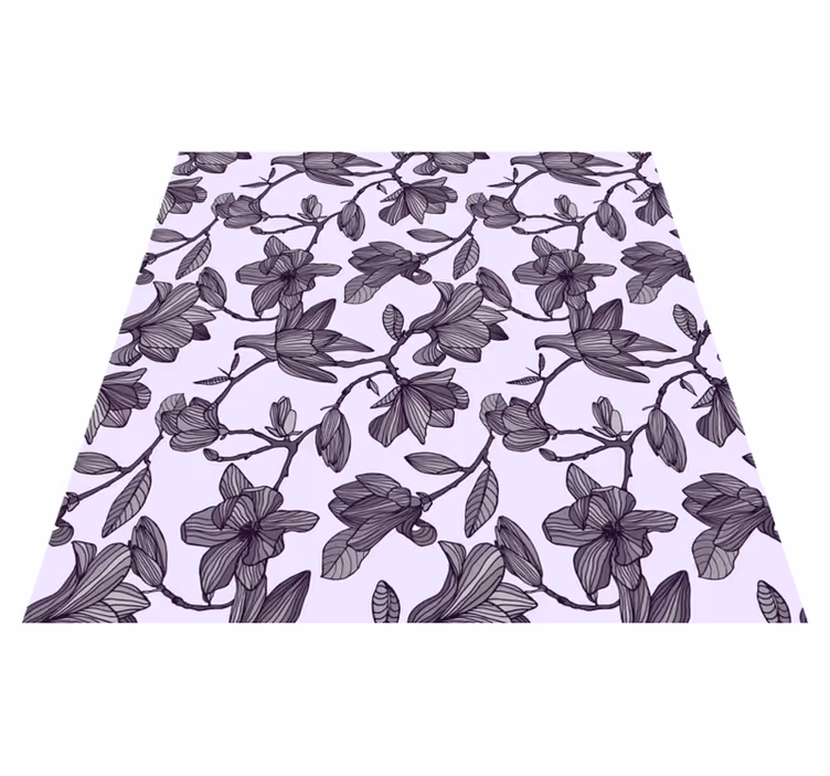 Tapis vinyle plantes design mignonne de magnolia - TenStickers