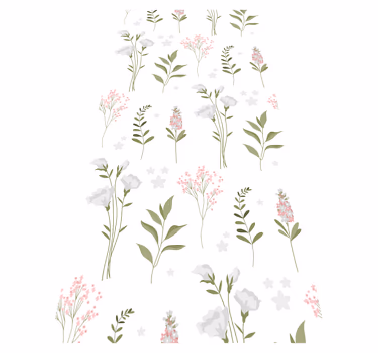 Tapis vinyle plantes motif de fleurs sauvages minimaliste - TenStickers
