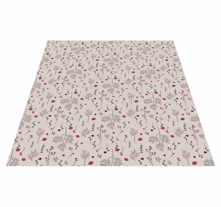Tapis vinyle plantes motif rouge minimaliste - TenStickers